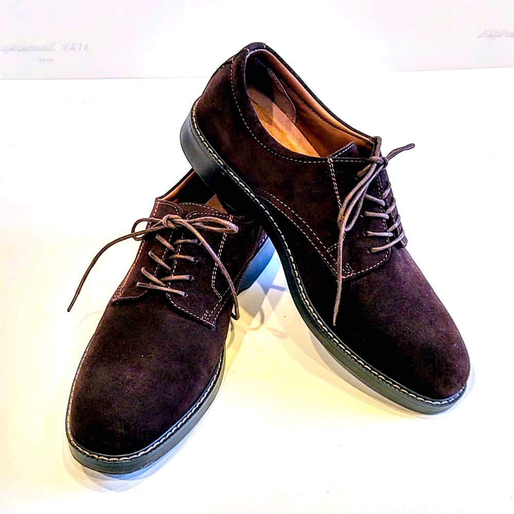 [G.H. Bass & Co.] Men’s 11.5 Brown Suede Tie Shoes - Picture 3 of 7